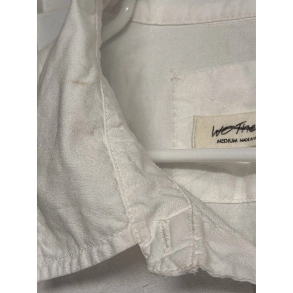 Free People Bohemian Ruffle Hem Freya Poplin Tunic Button Up White Babydoll M - Picture 7 of 7